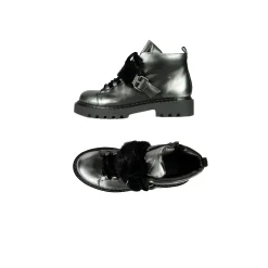 Ankle Boot Fur Metal Sport Silver
