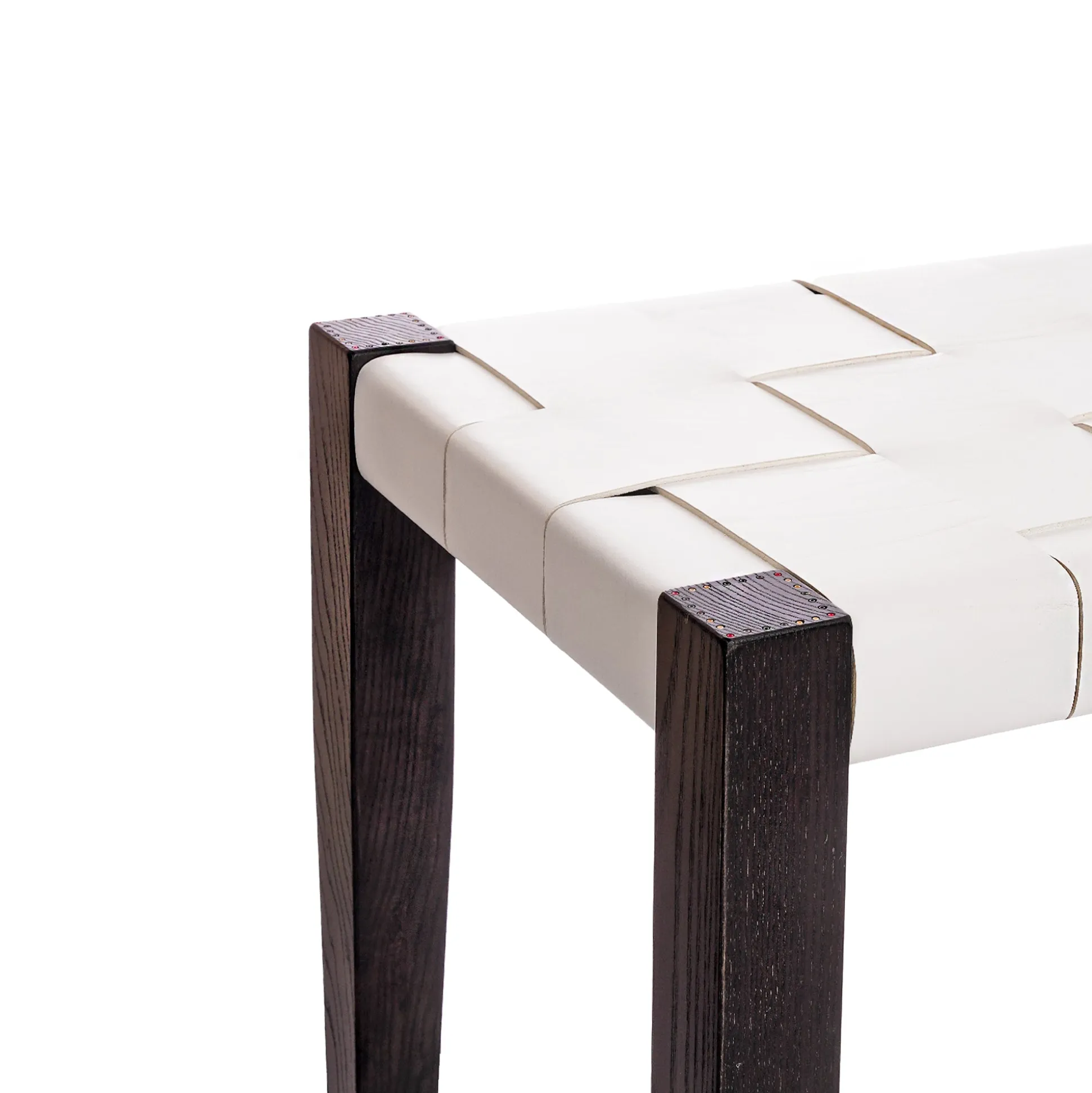 Bench Regular Cuoio Incrociato White