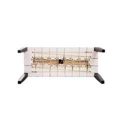 Bench Regular Cuoio Incrociato White