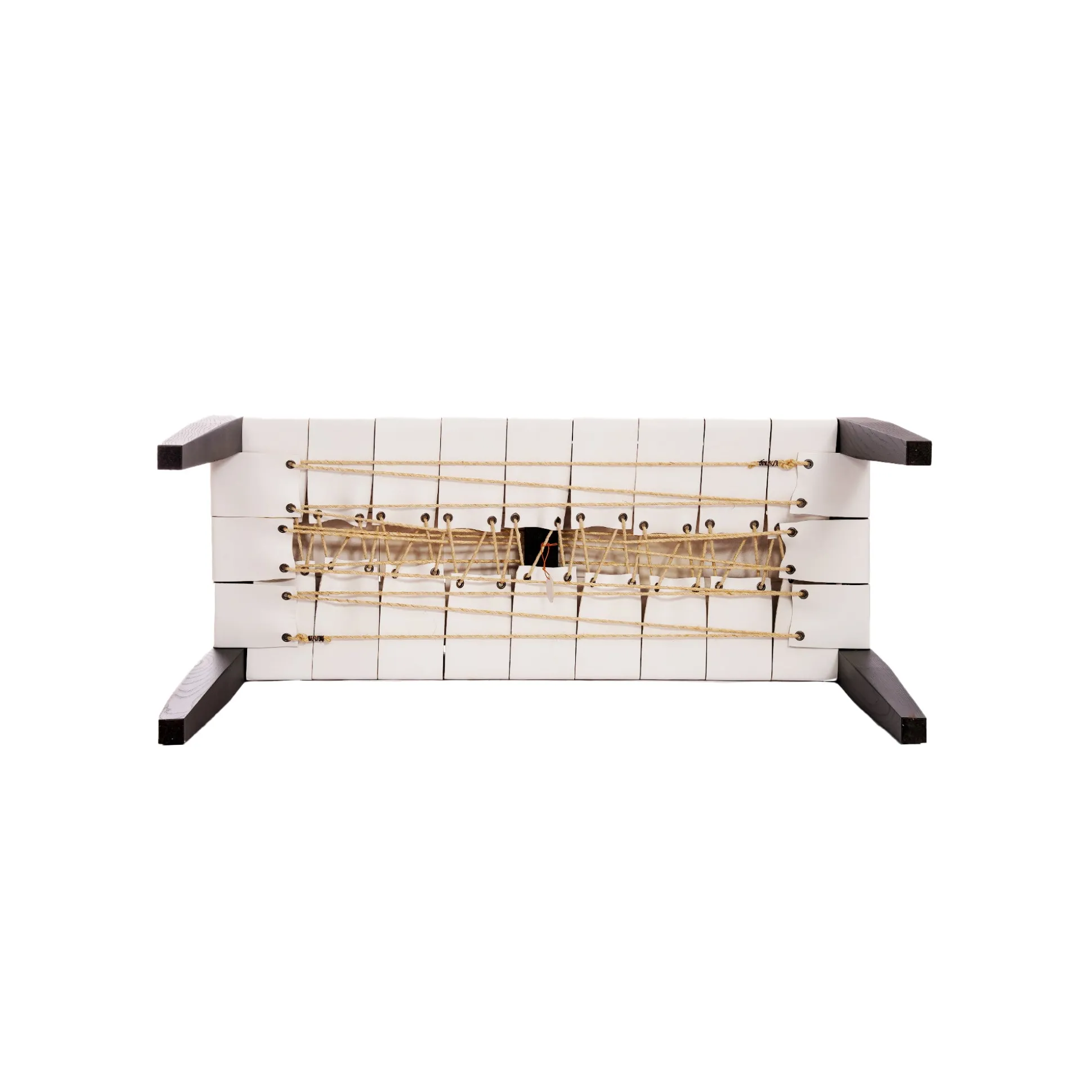 Bench Regular Cuoio Incrociato White