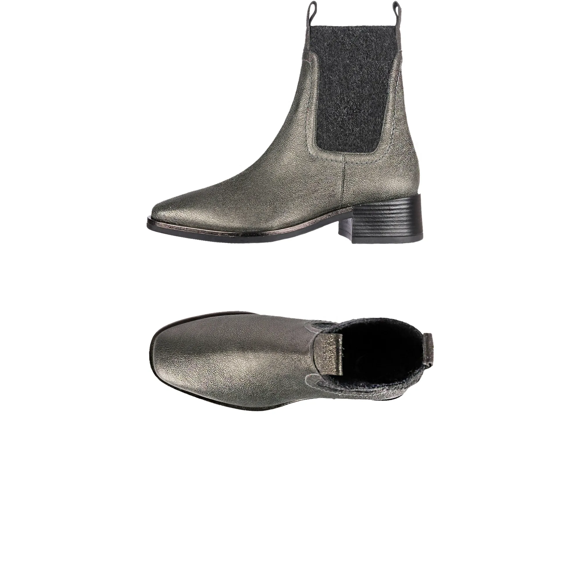 Bootie Vegetal Lamè Lead