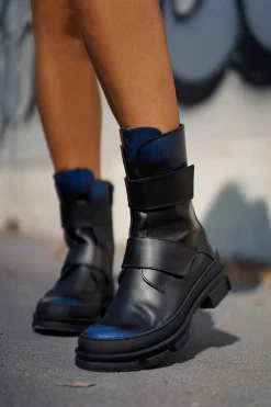 Brushed Combat Boot Electric Blue