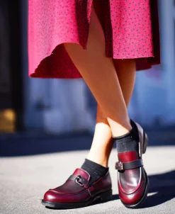 Buckle Moccasin Spazzolato Burgundy
