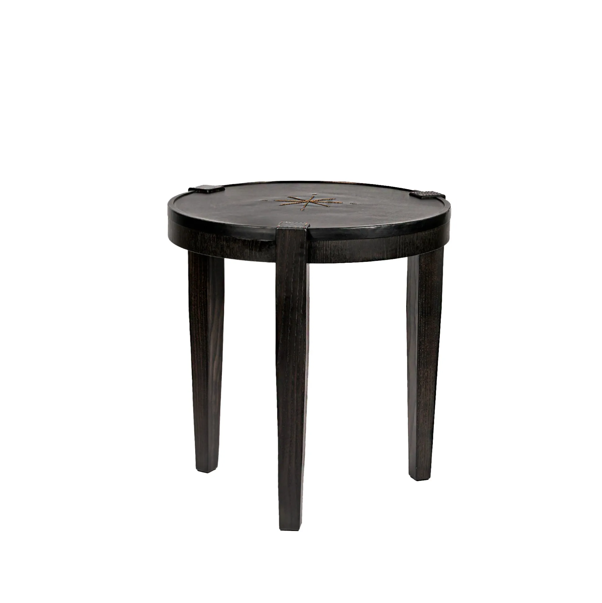Coffee Table Rotondo Cuoio Black