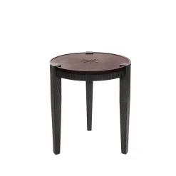 Coffee Table Rotondo Cuoio Brown