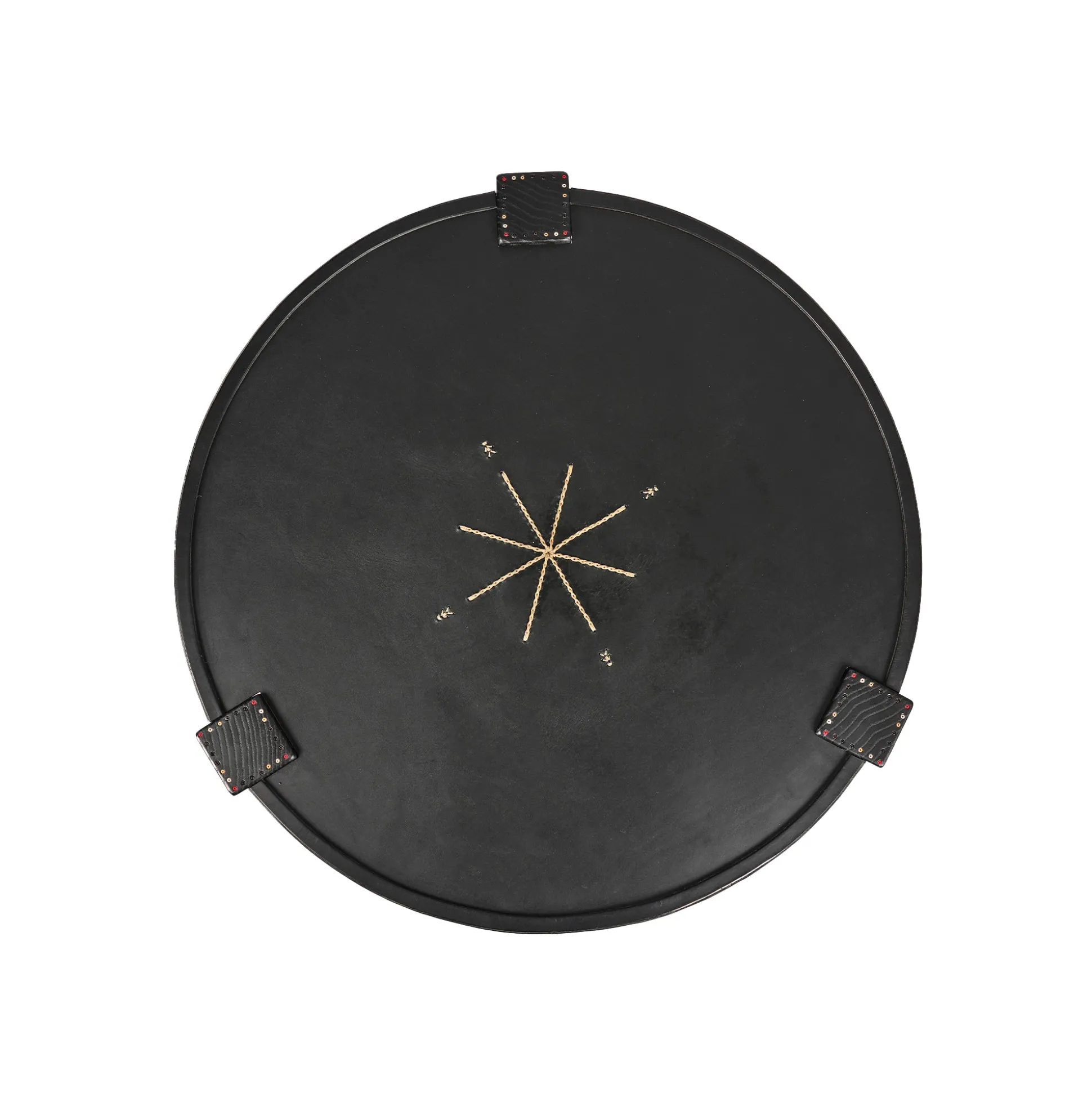 Coffee Table Rotondo Cuoio Black