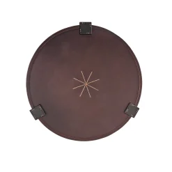 Coffee Table Rotondo Cuoio Brown