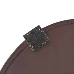 Coffee Table Rotondo Cuoio Brown