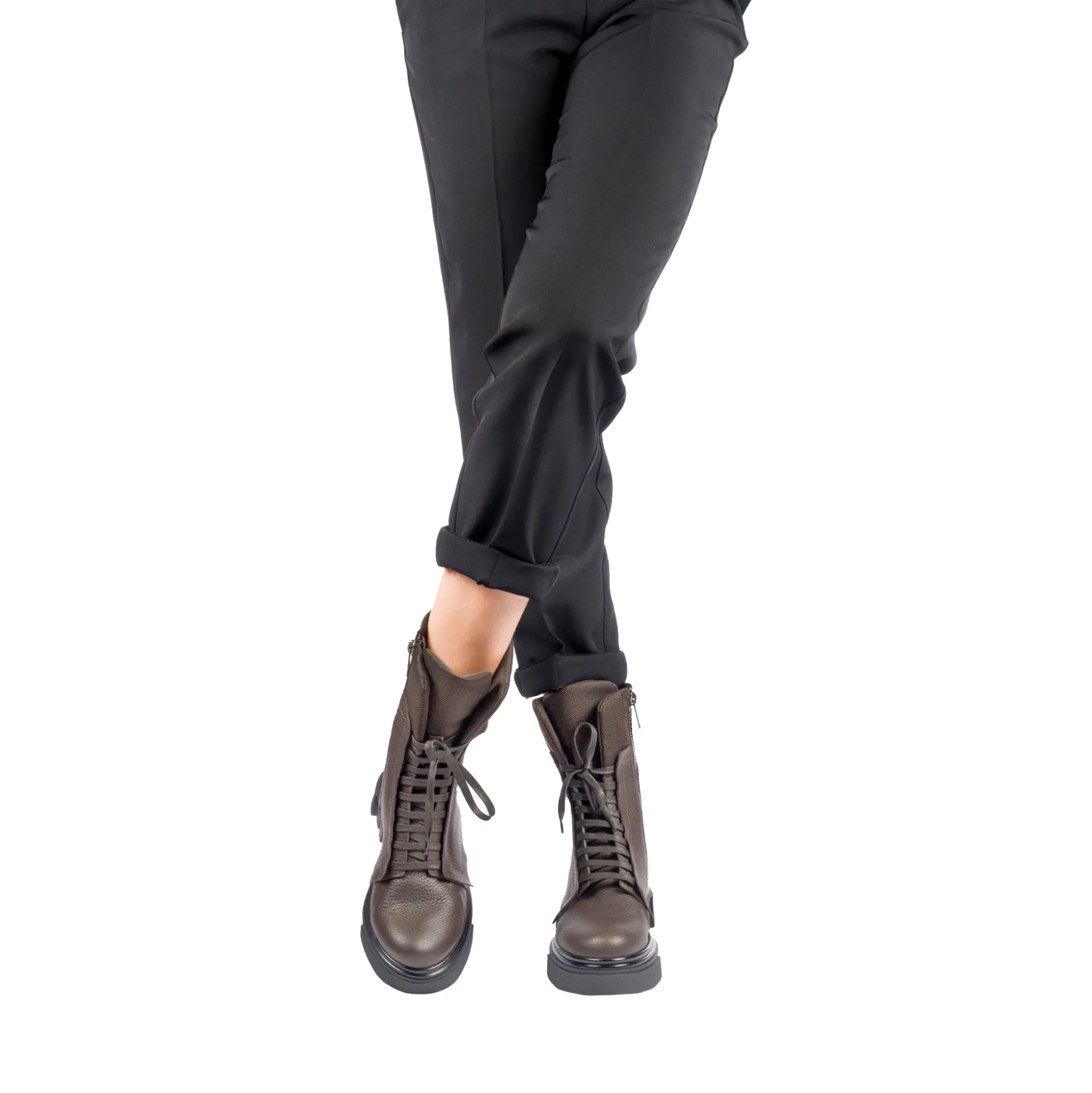 Combat Boot Cervo / Nylon Dark Brown