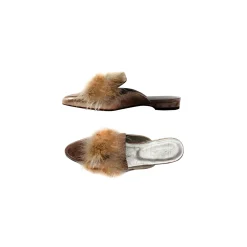 Feather Mules Metal Wash Nude