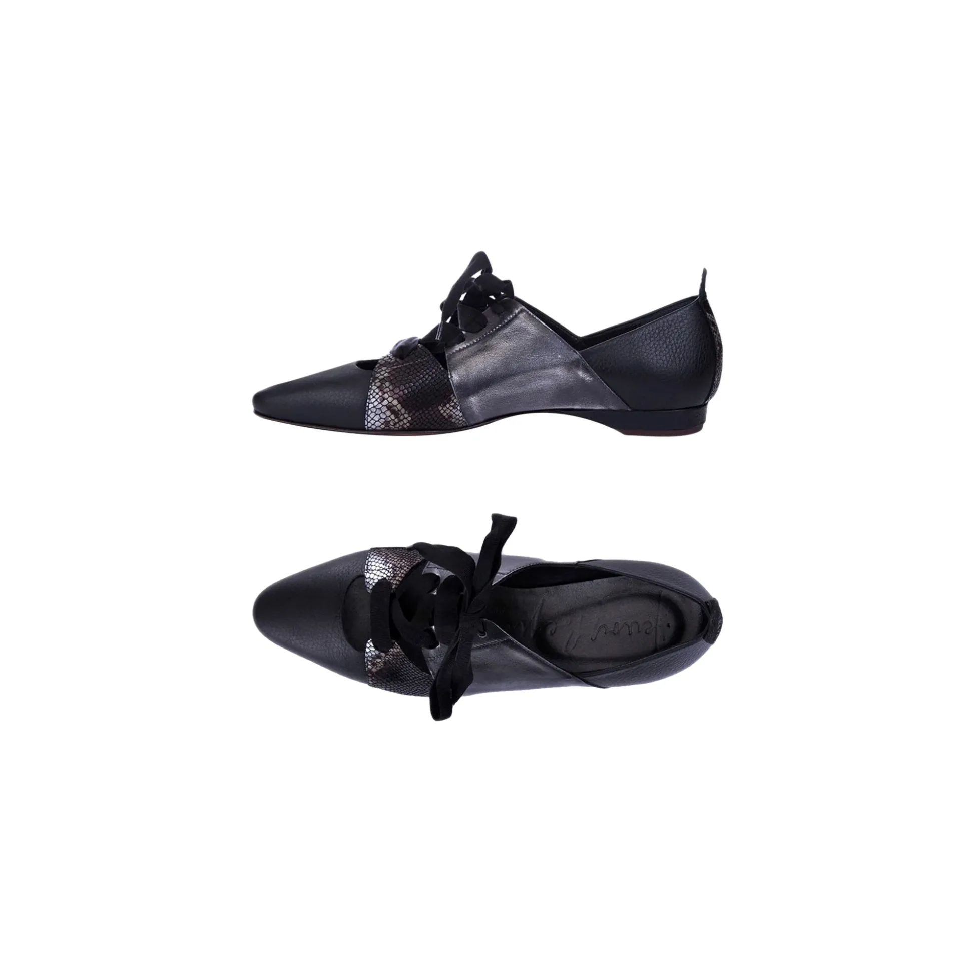 Flat Shoes Metal Sport Black