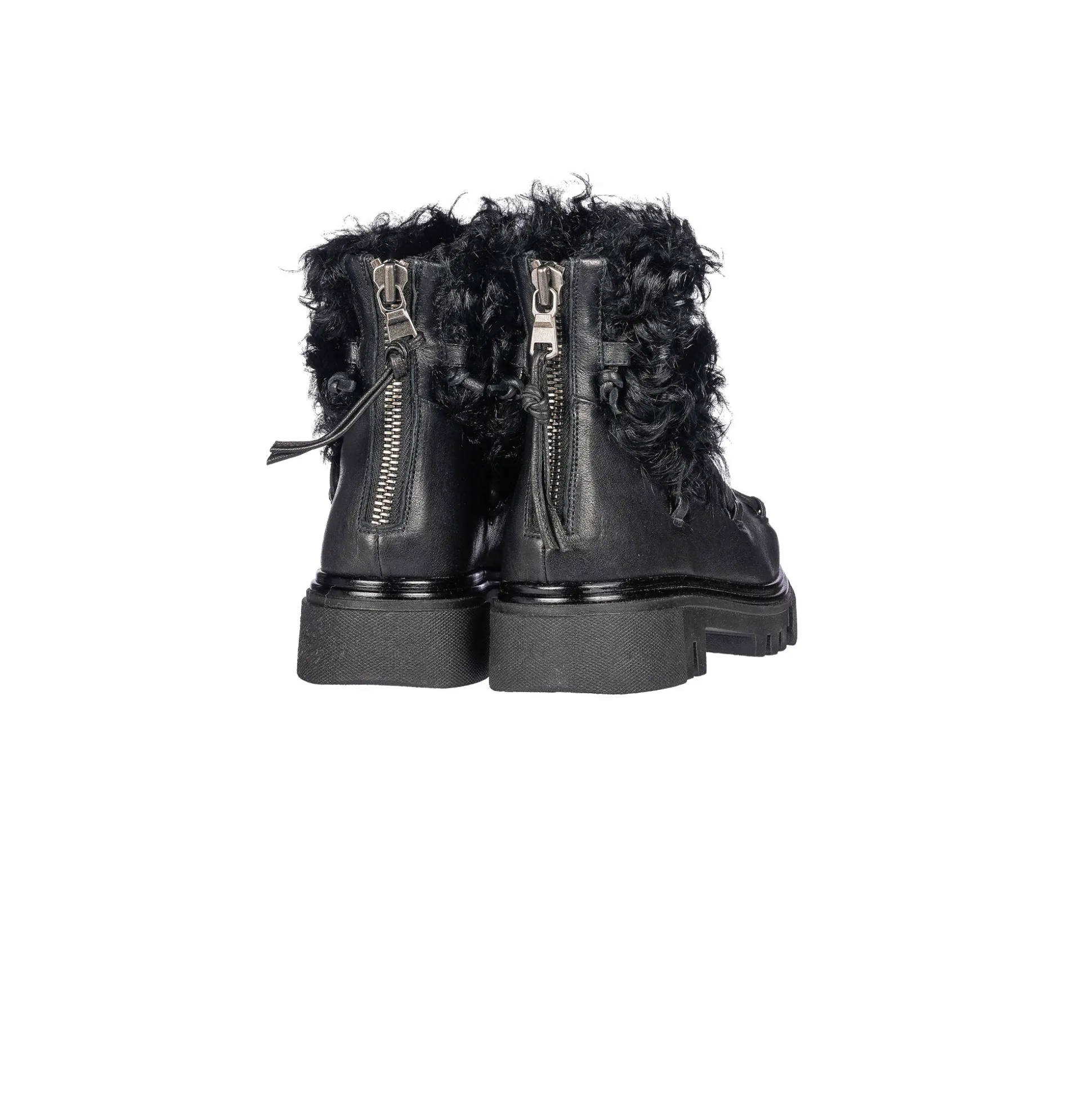 Fur Ankle Boot Old Iron Black