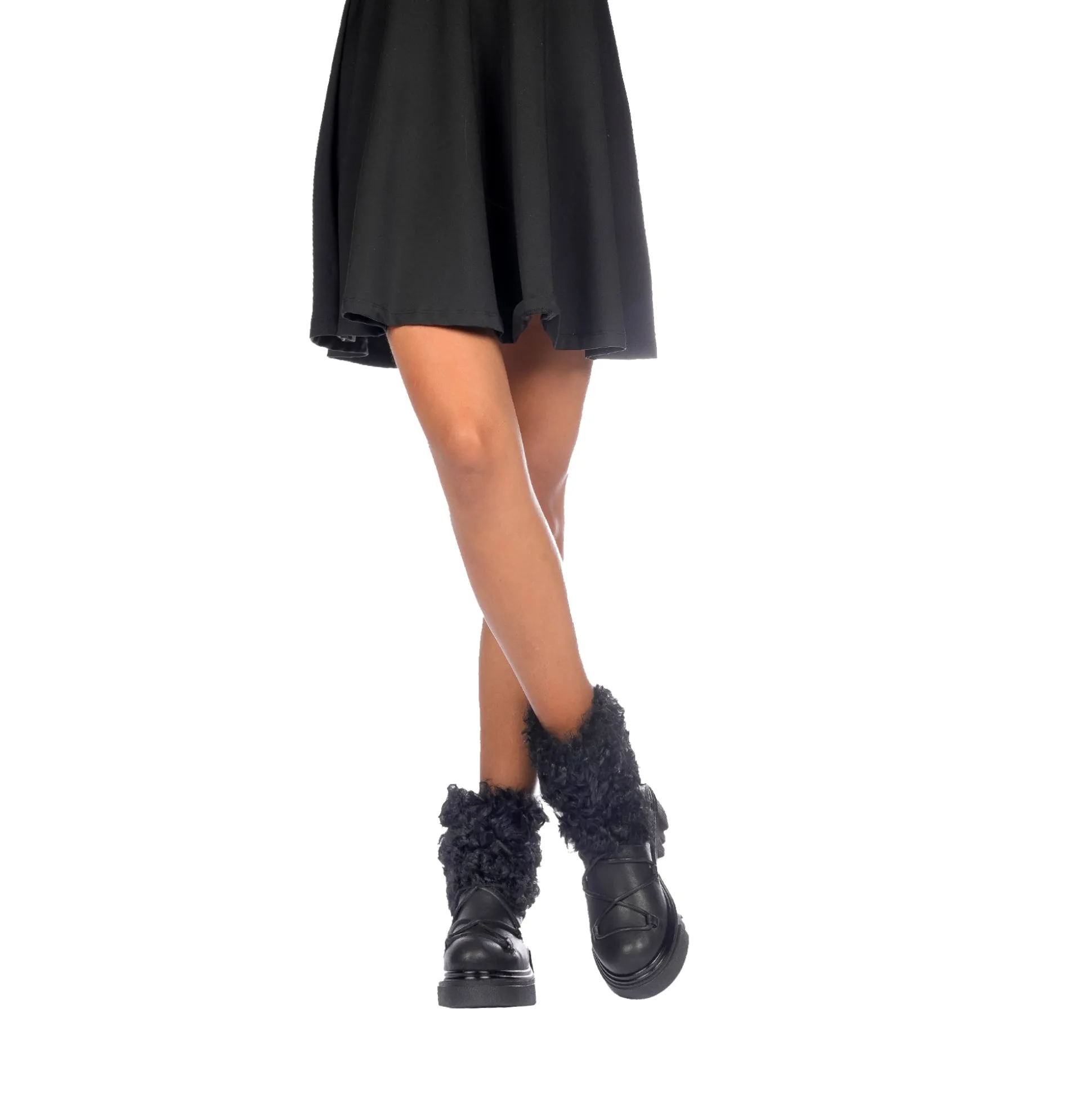 Fur Ankle Boot Old Iron Black