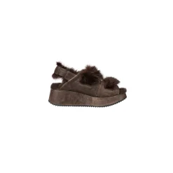 Fur Sandal Grattato Dark Brown