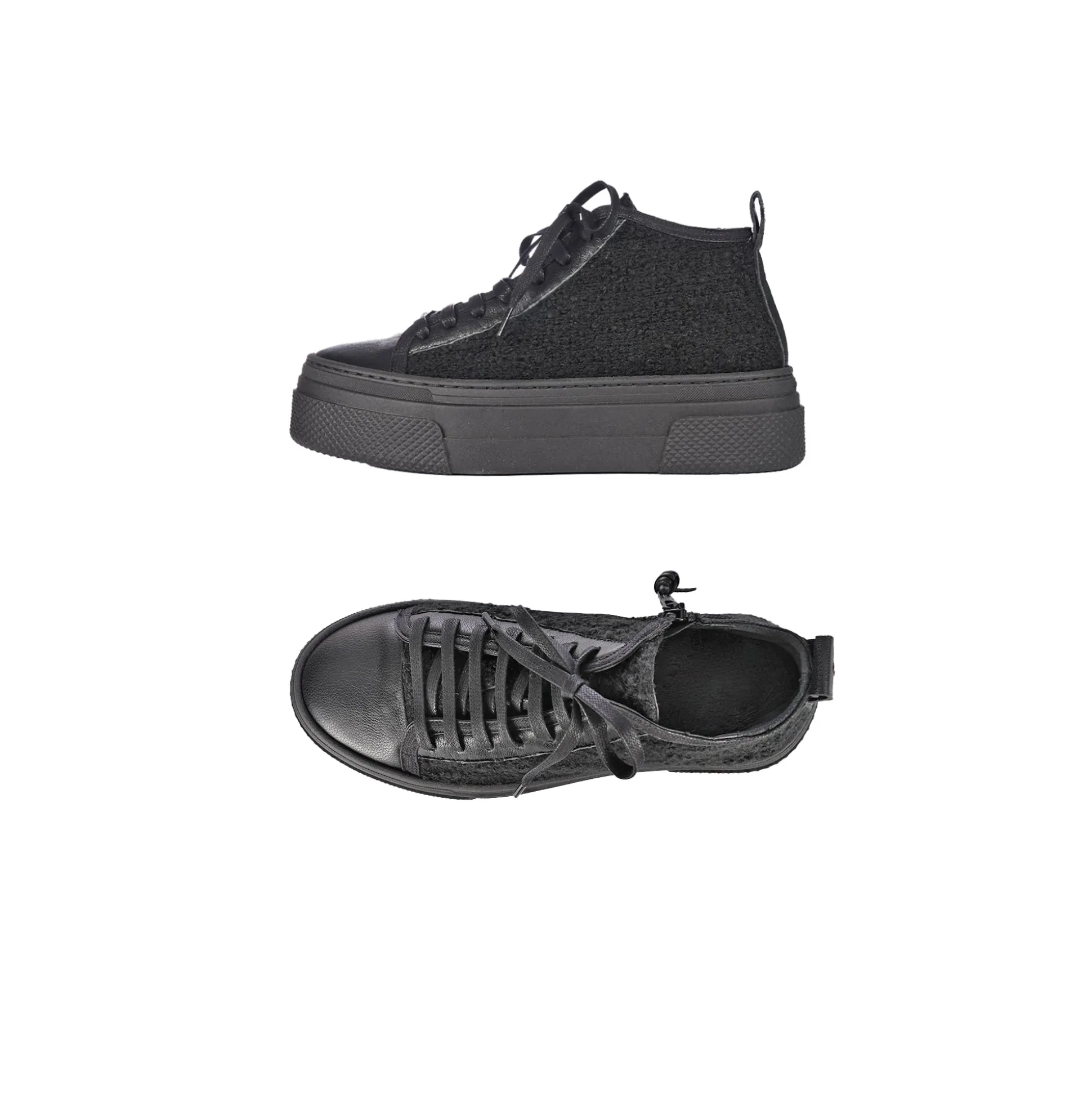 High Wool Sneaker Bouclè Black