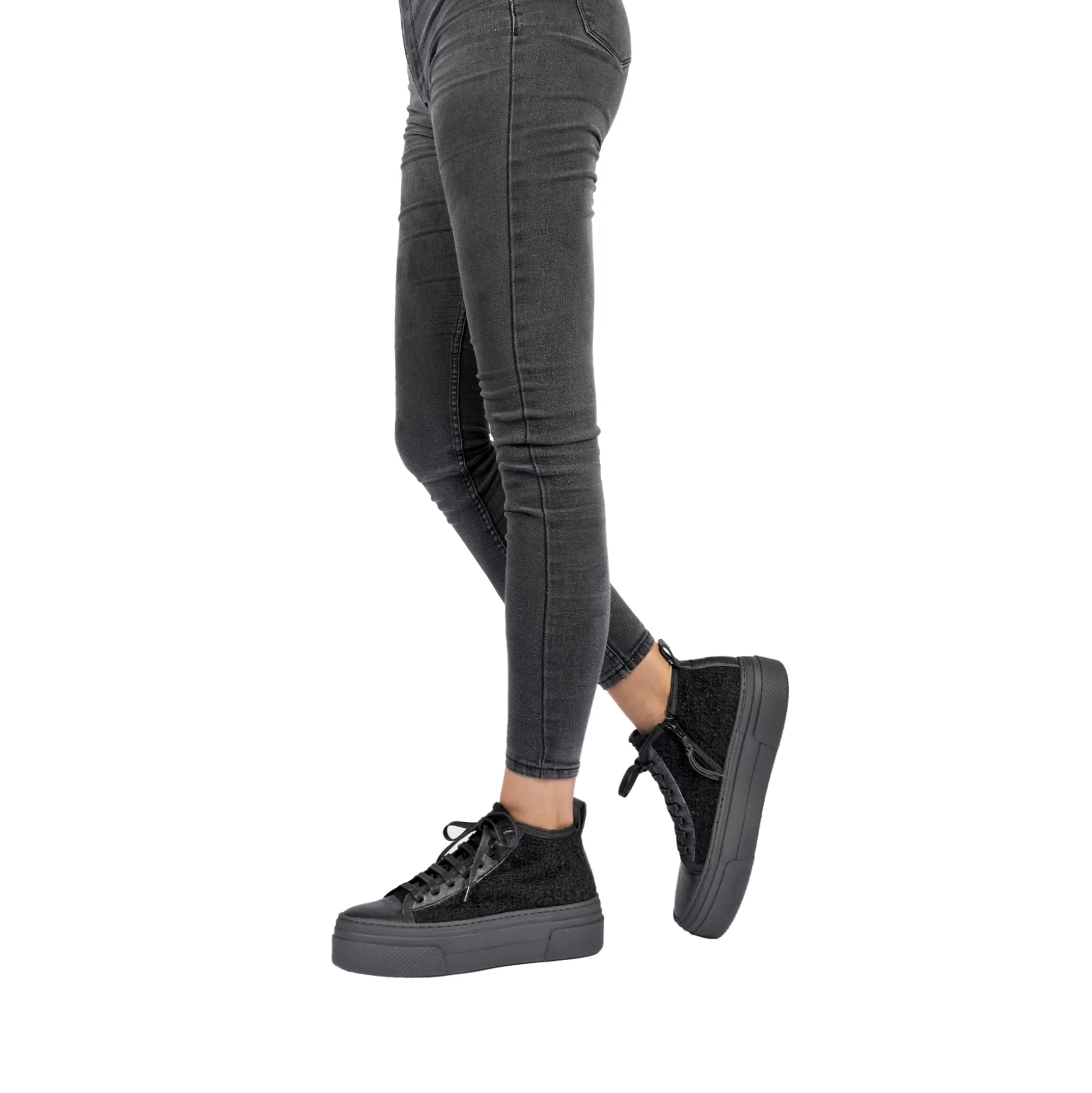 High Wool Sneaker Bouclè Black