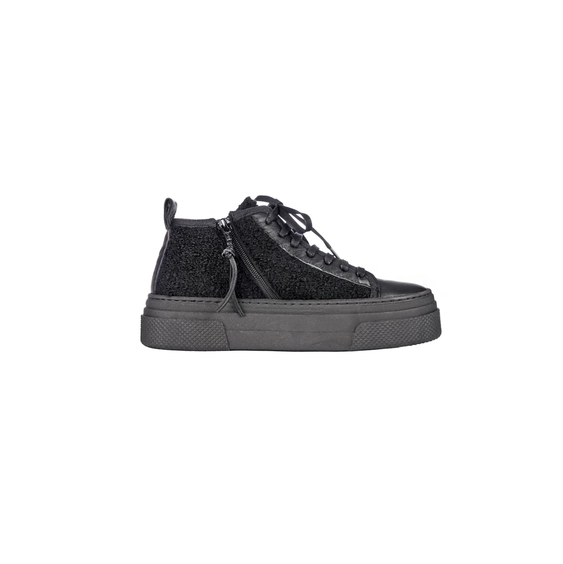 High Wool Sneaker Bouclè Black