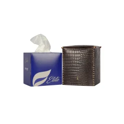 Kleenex Box Square Croco Ebano