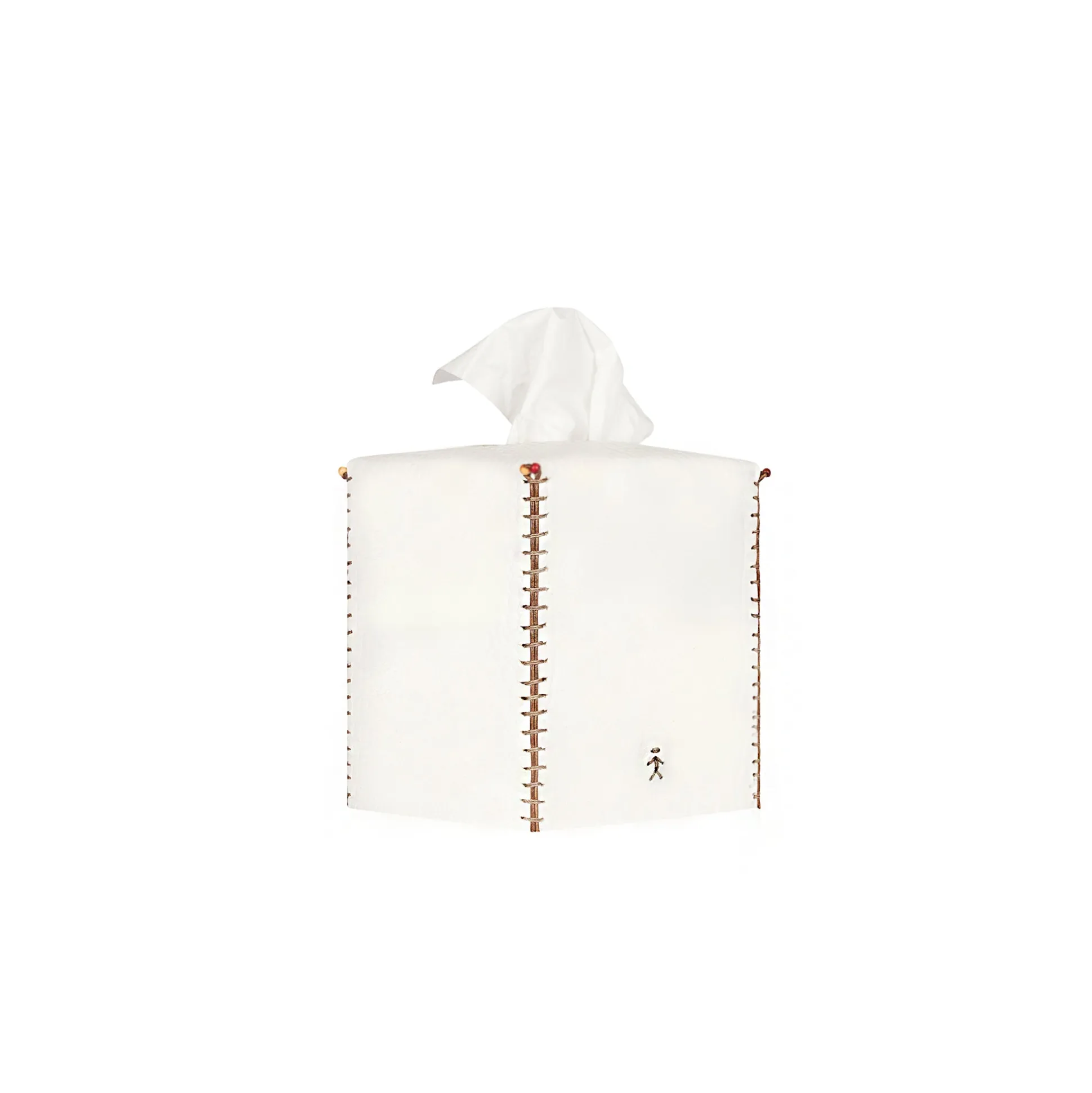 Kleenex Box Square Cuoio White