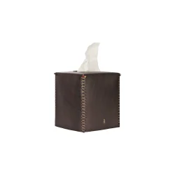 Kleenex Box Square Cuoio Dark Brown