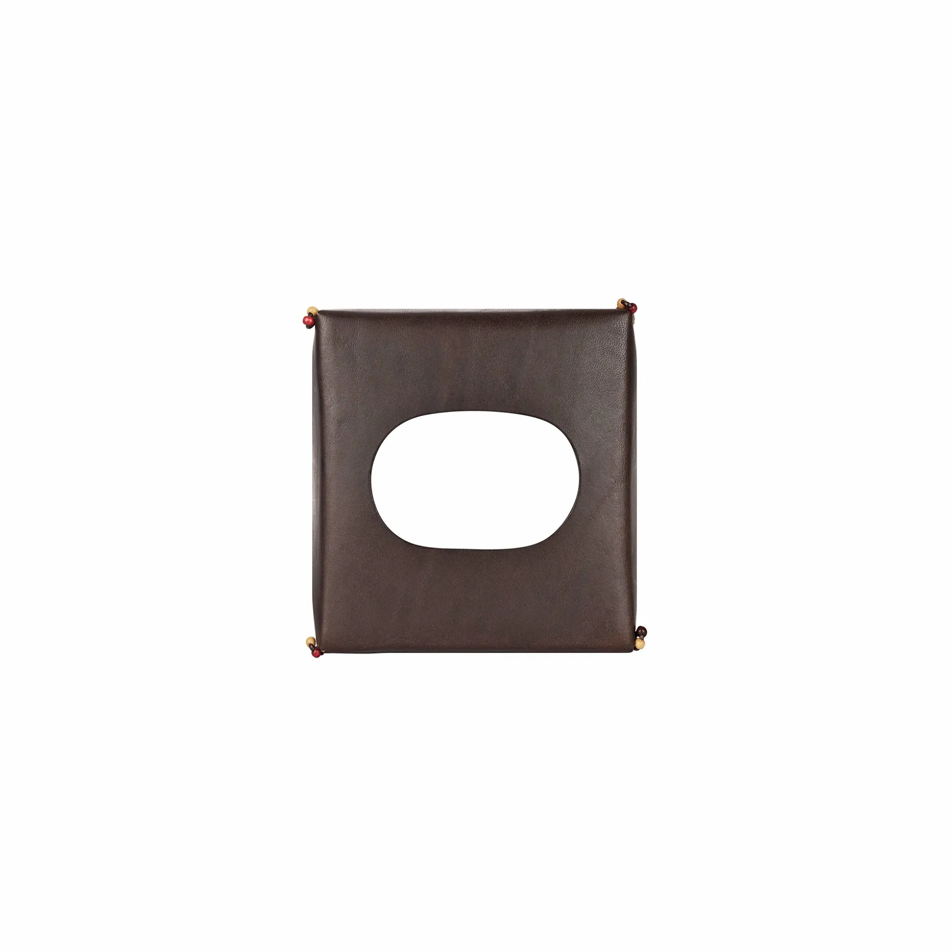 Kleenex Box Square Cuoio Dark Brown