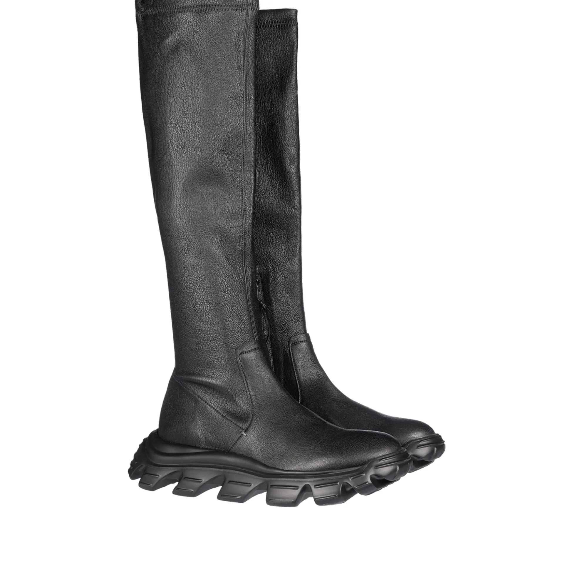 Knee Boot Old Iron Stretch Black