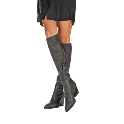 Knee Boot Stretch Nappa Black
