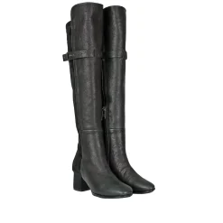 Knee Boot Vegetal Wash/Stretch Black