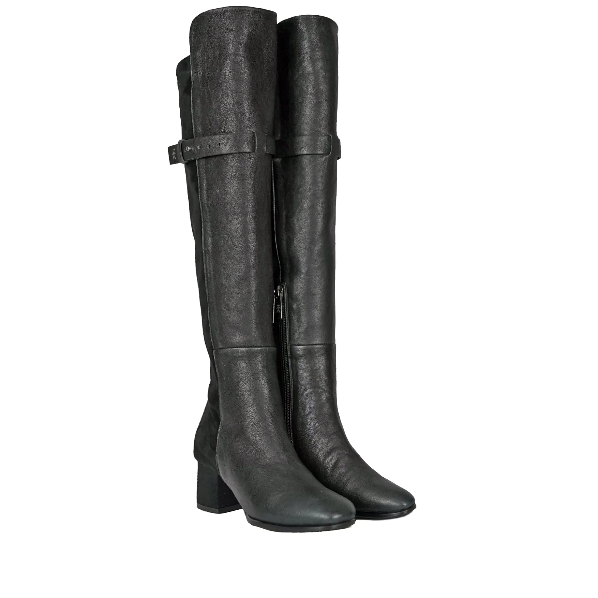 Knee Boot Vegetal Wash/Stretch Black