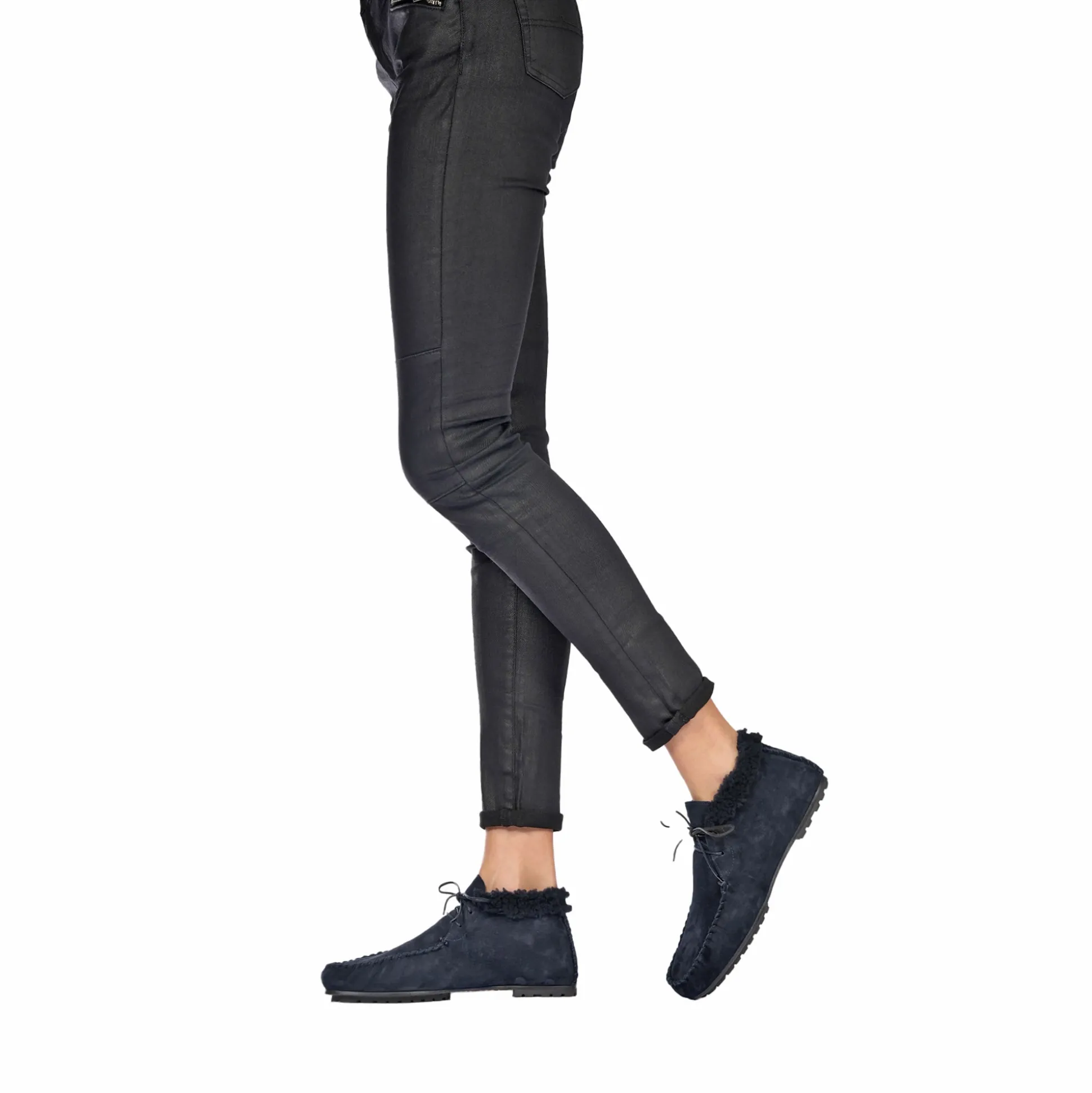 Lace-Up Shearling High Loafer