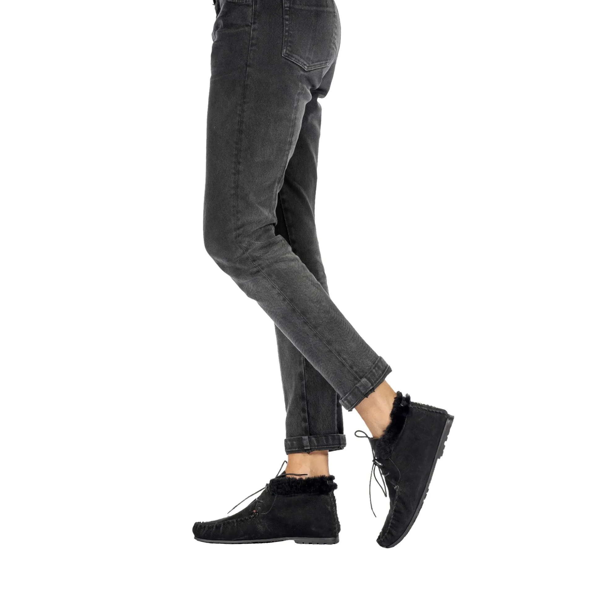 Lace-Up Shearling High Loafer