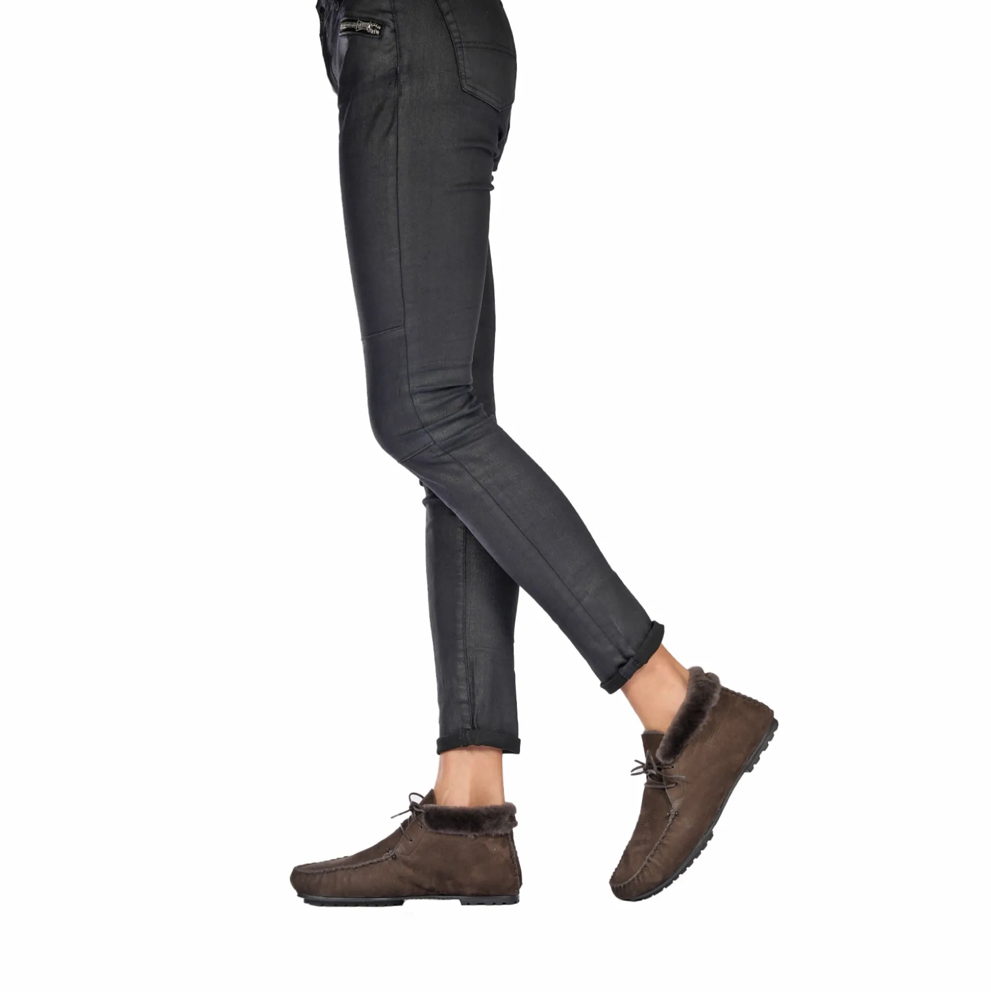 Lace-Up Shearling High Loafer