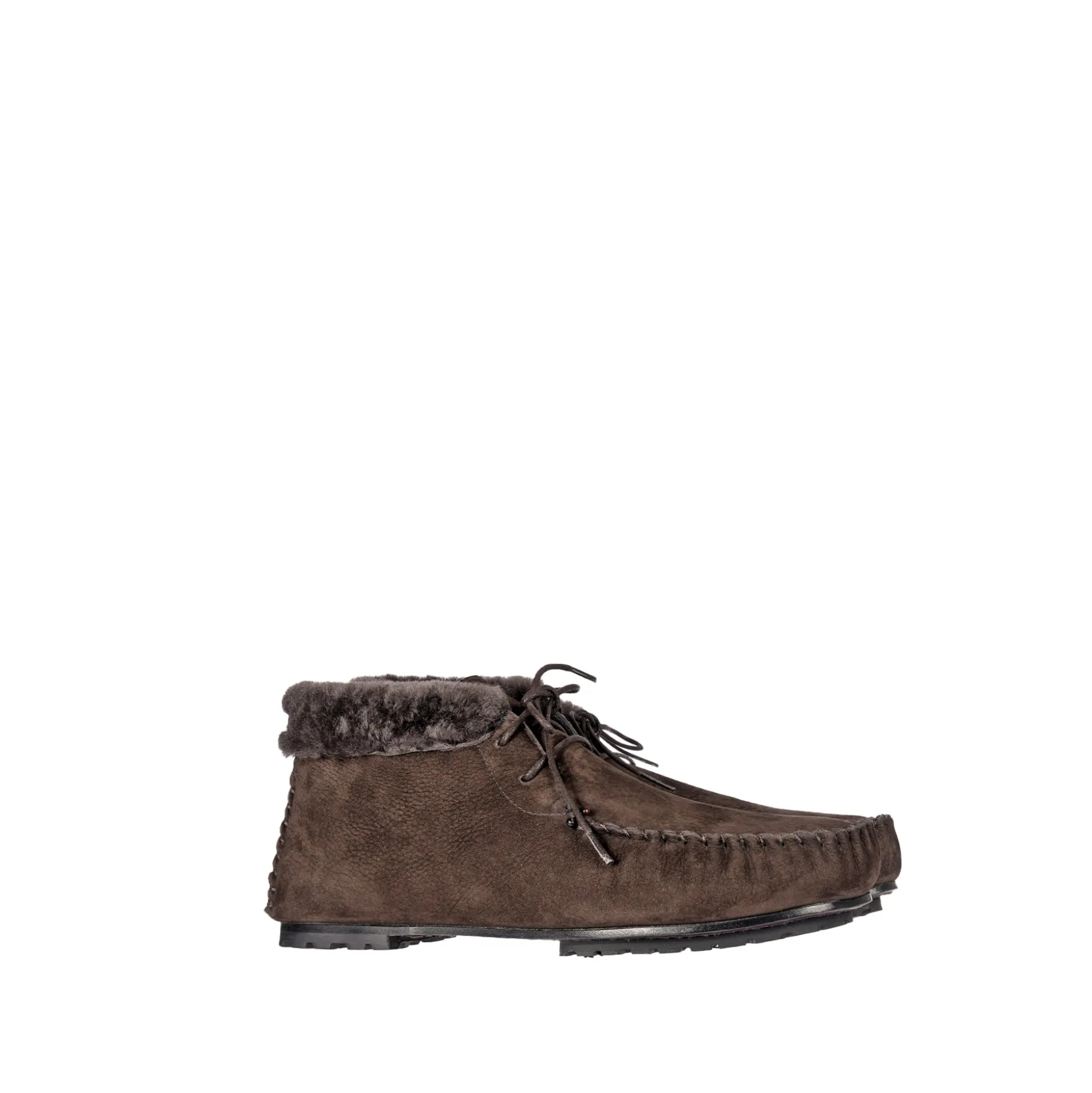 Lace-Up Shearling High Loafer