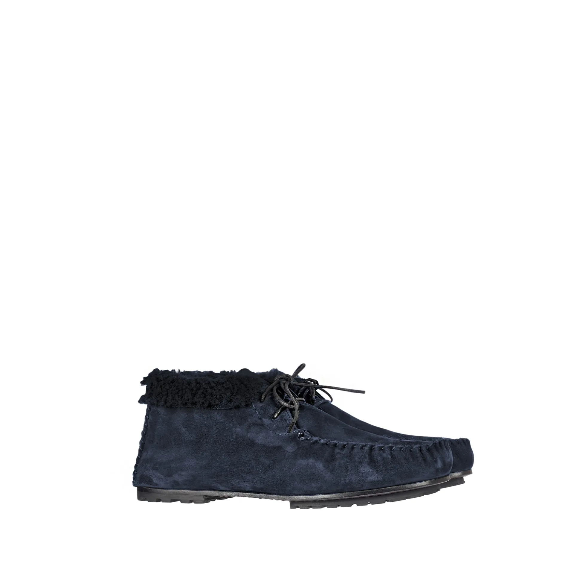 Lace-Up Shearling High Loafer