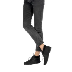 Lace-Up Shearling High Loafer