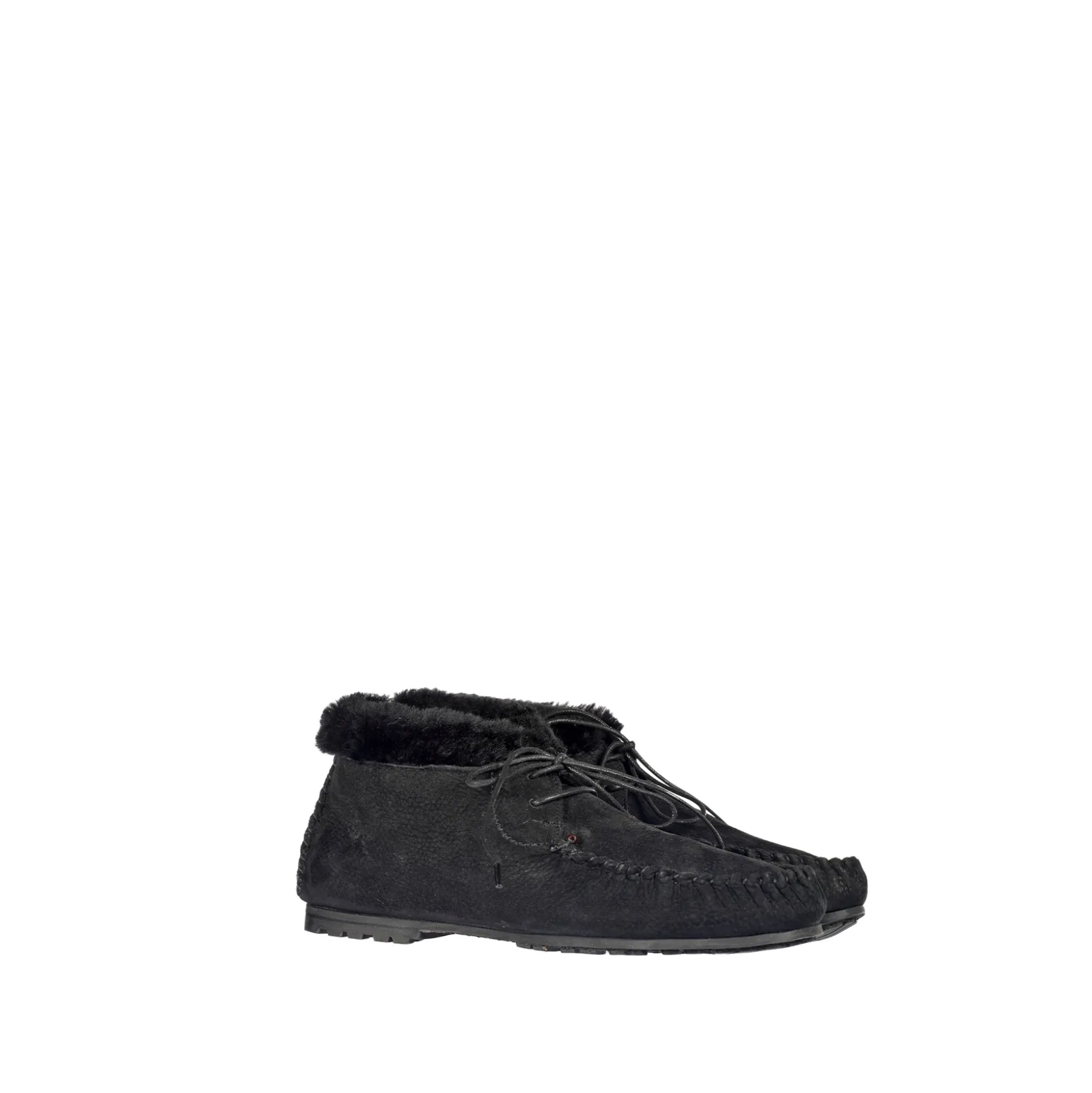 Lace-Up Shearling High Loafer
