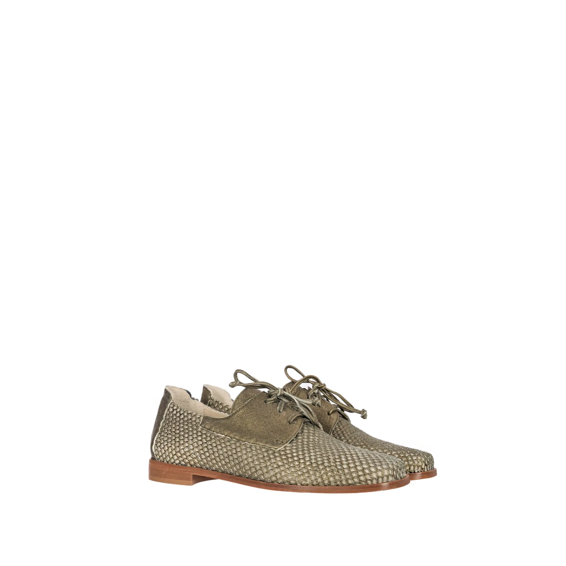 Lace-up Shoe Mesh Lamè Bronze