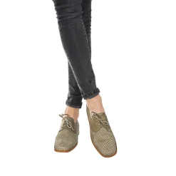 Lace-up Shoe Mesh Lamè Bronze