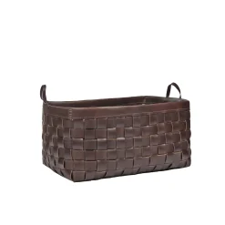 Large Basket Leather Dark Brown