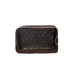 Large Basket Leather Dark Brown