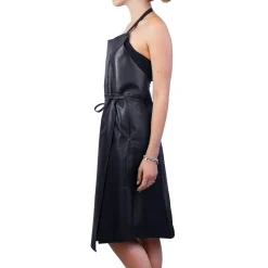 Leather Apron Dress Black