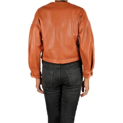 Leather Bomber Jacket Brandy