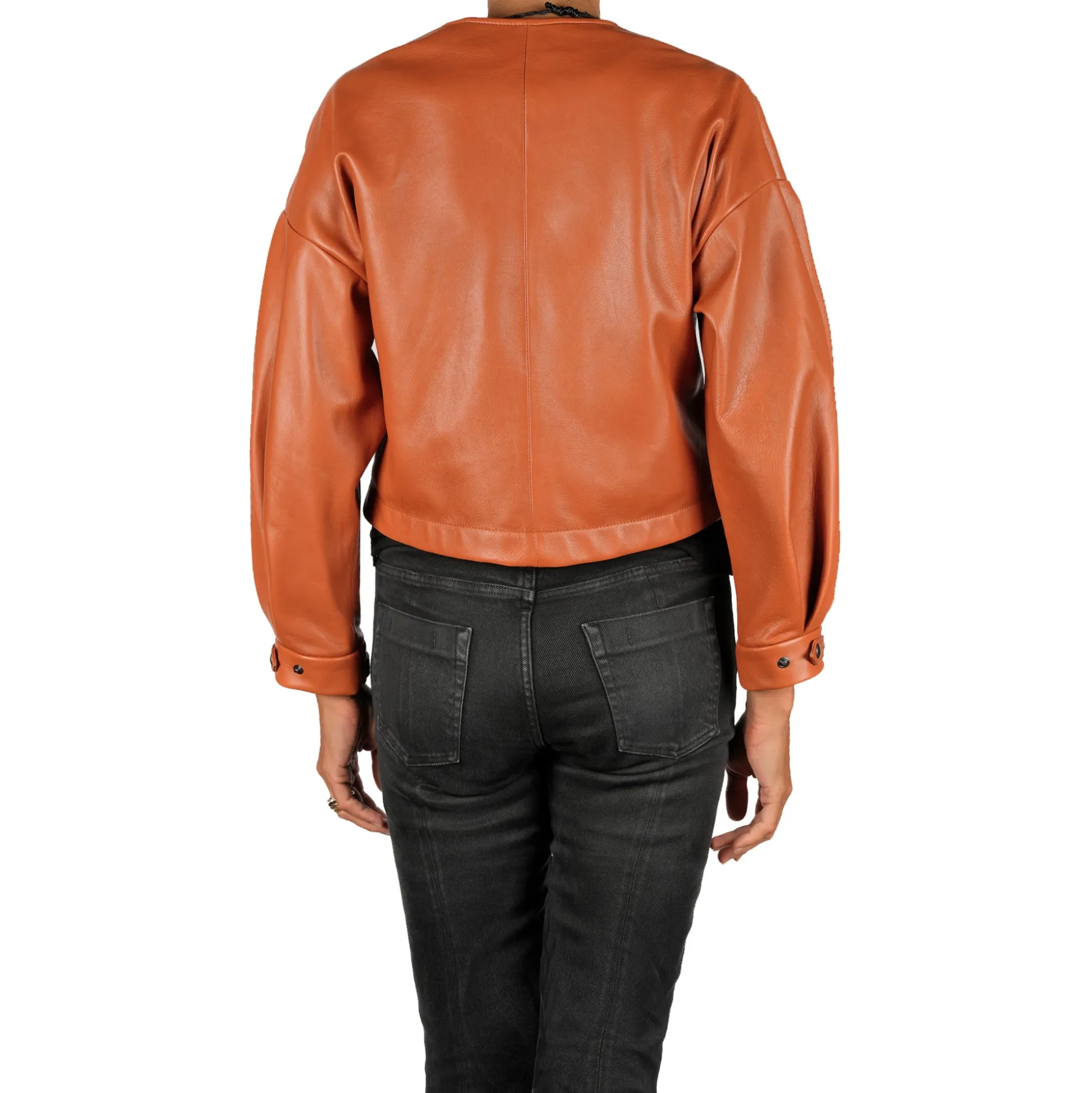 Leather Bomber Jacket Brandy