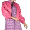 Leather Bomber Jacket Fuchsia