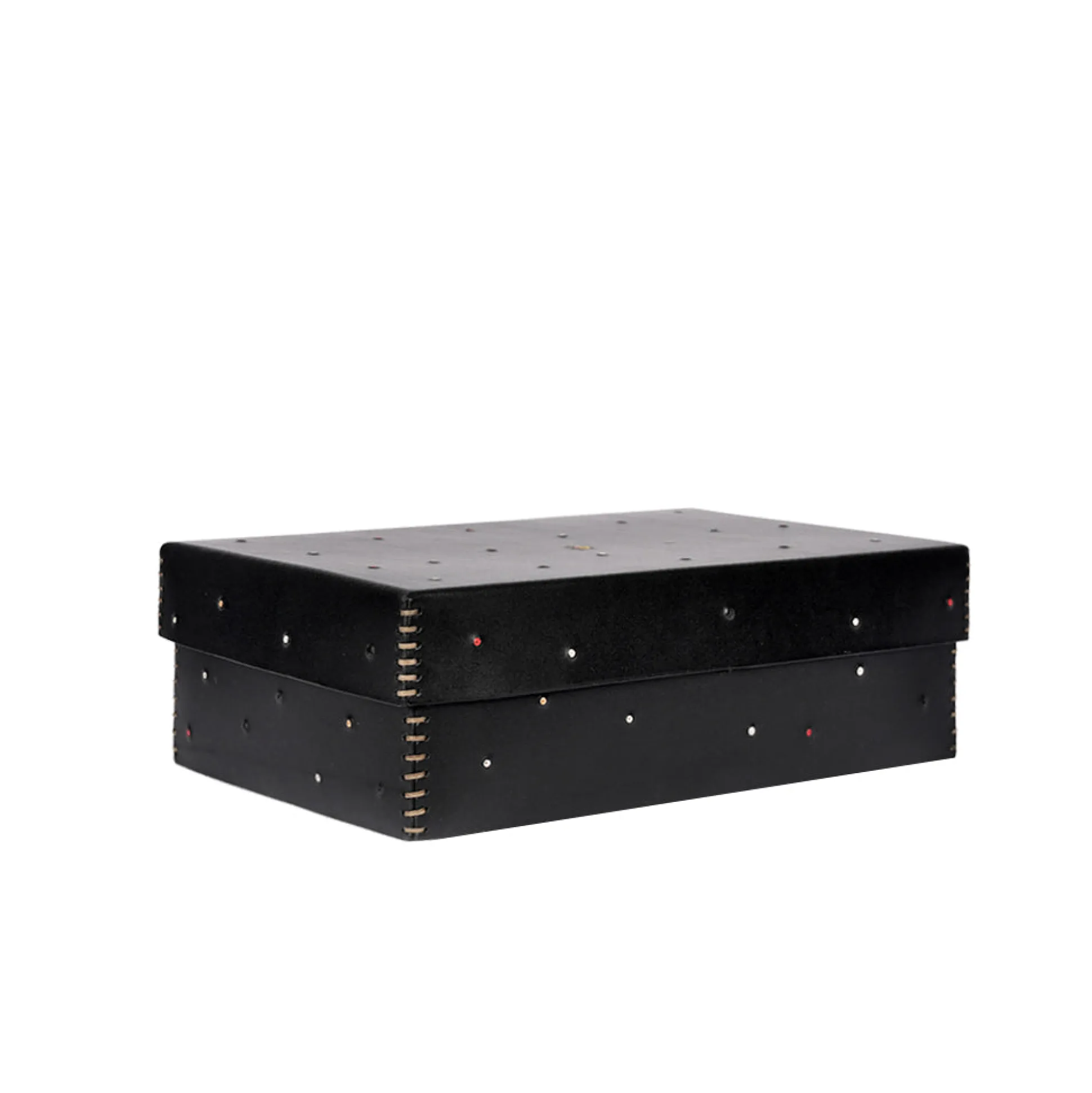 Leather Box Perline L Black
