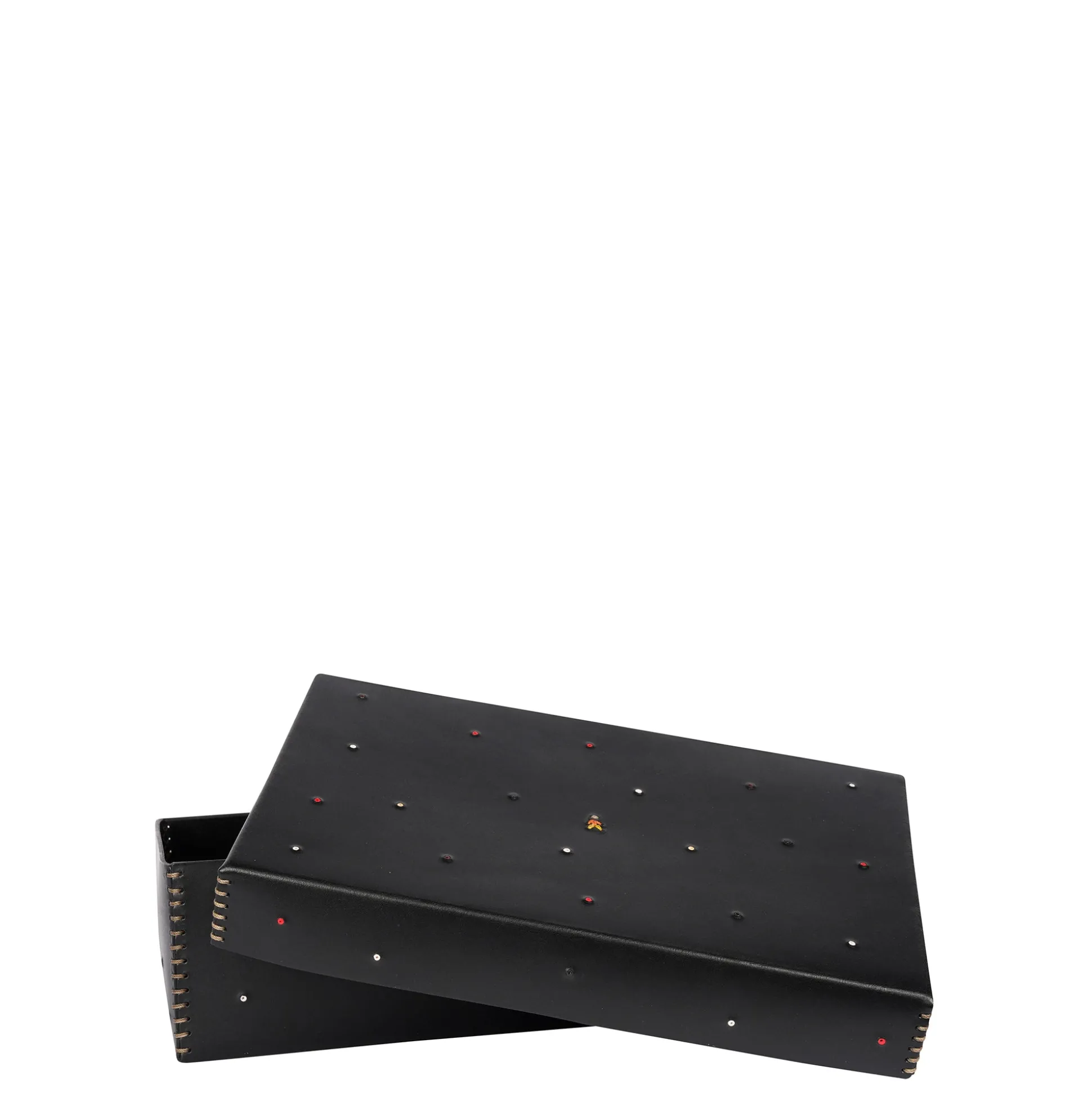 Leather Box Perline L Black