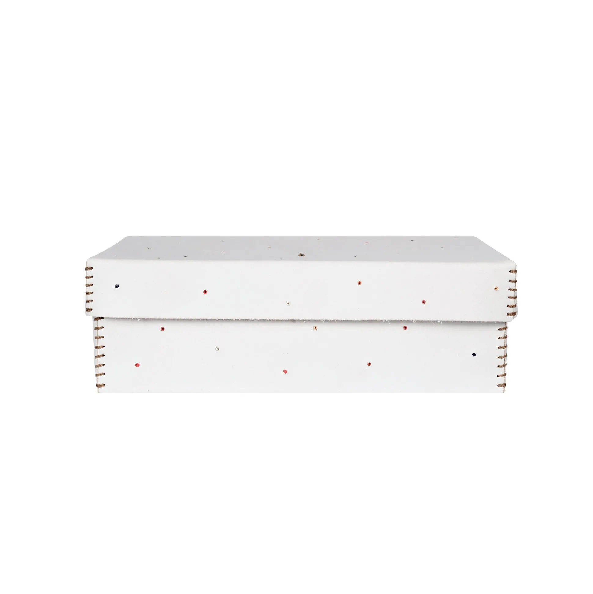 Leather Box Perline L White