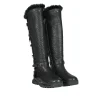 Leather Shearling Knee Boot Black