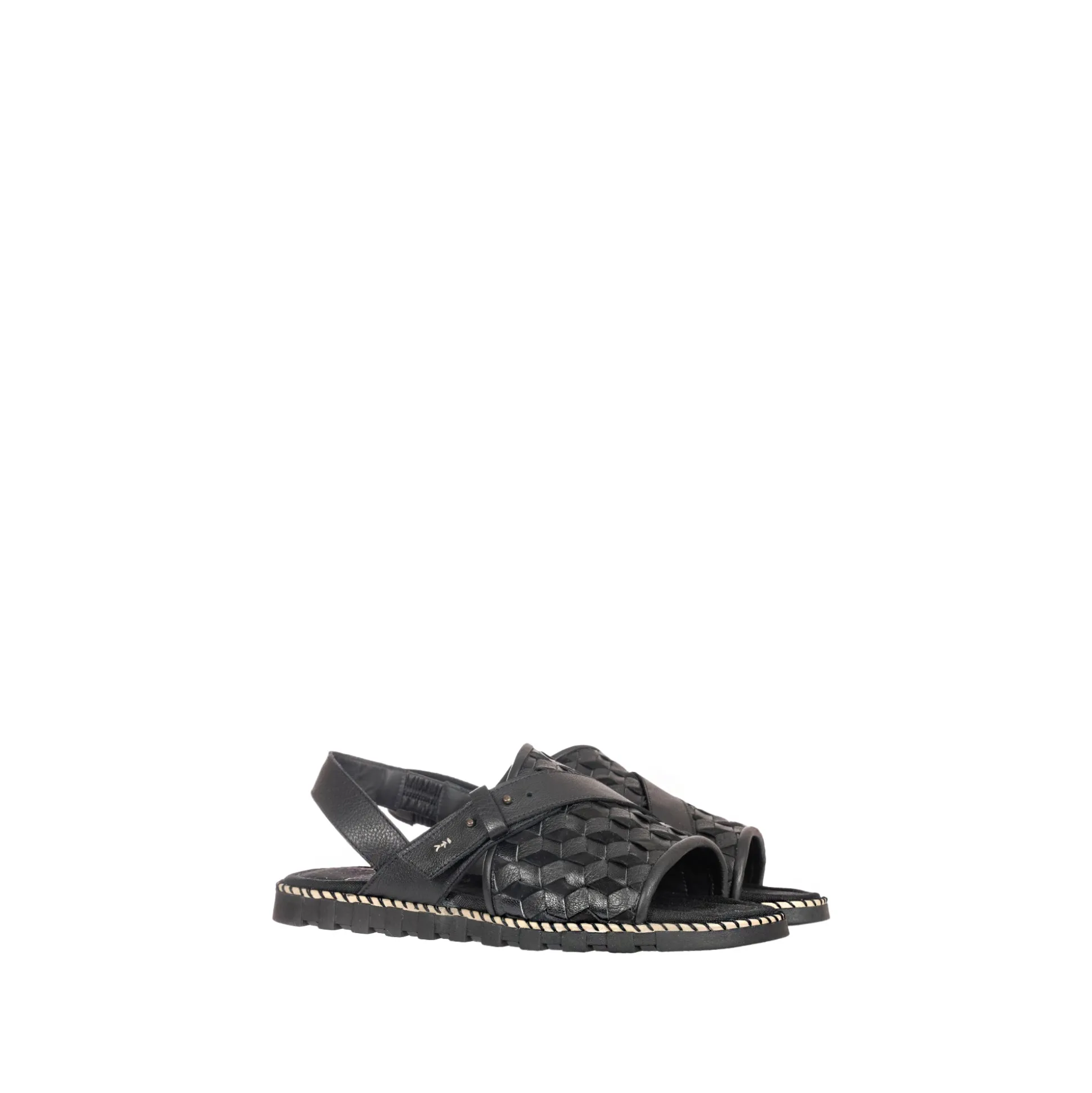 Man Sandal Intreccio 3D Black