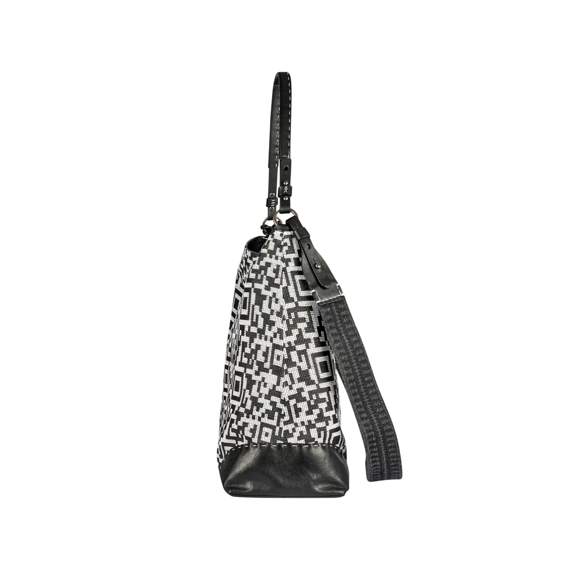 Minerva L Fabric Tessuto Geometrico White / Black